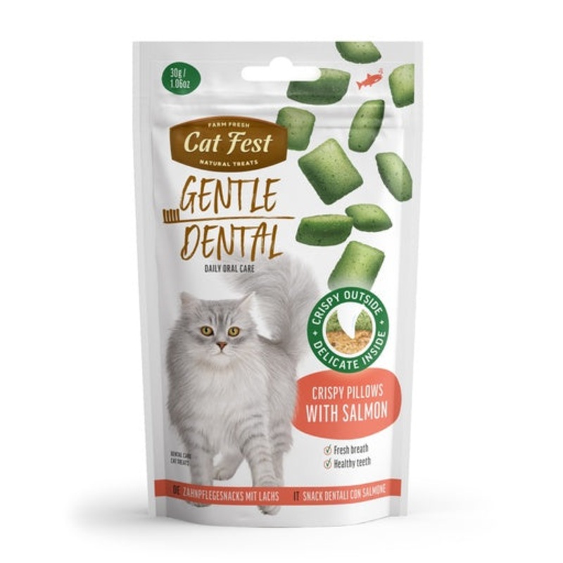 Cat Fest Dental Treats For Cats -Crispy Pillows -Salmon 30g