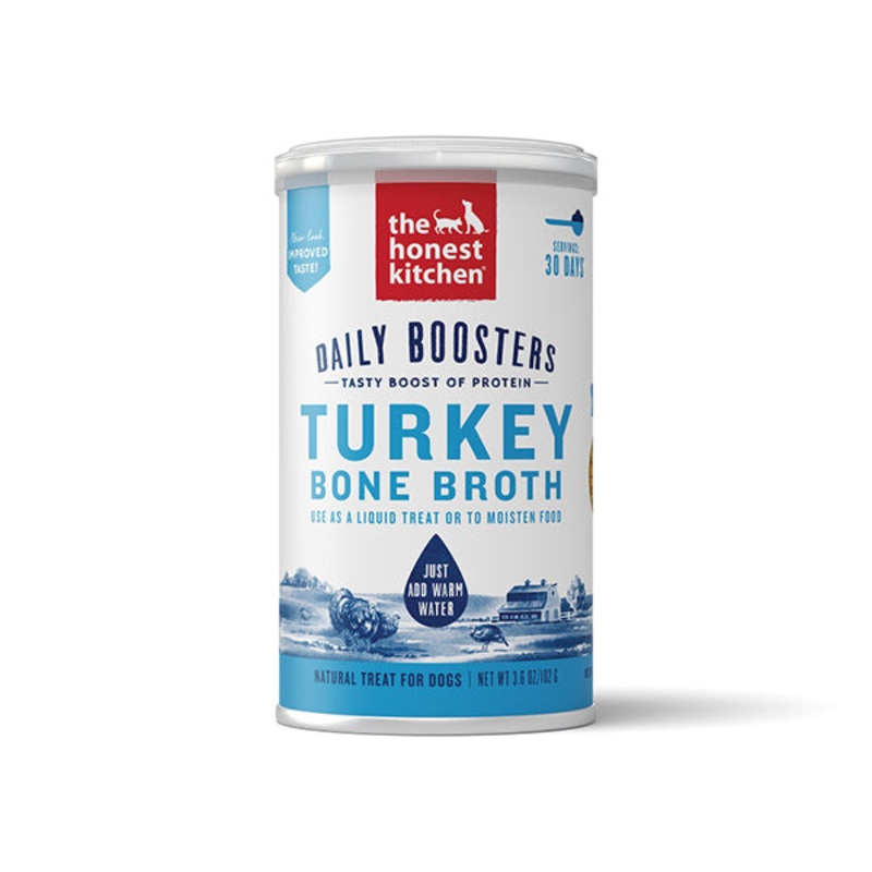 Daily Boosters Instant Turkey Bone Broth with Ginger Dog & Cat Supplement 3.6 oz