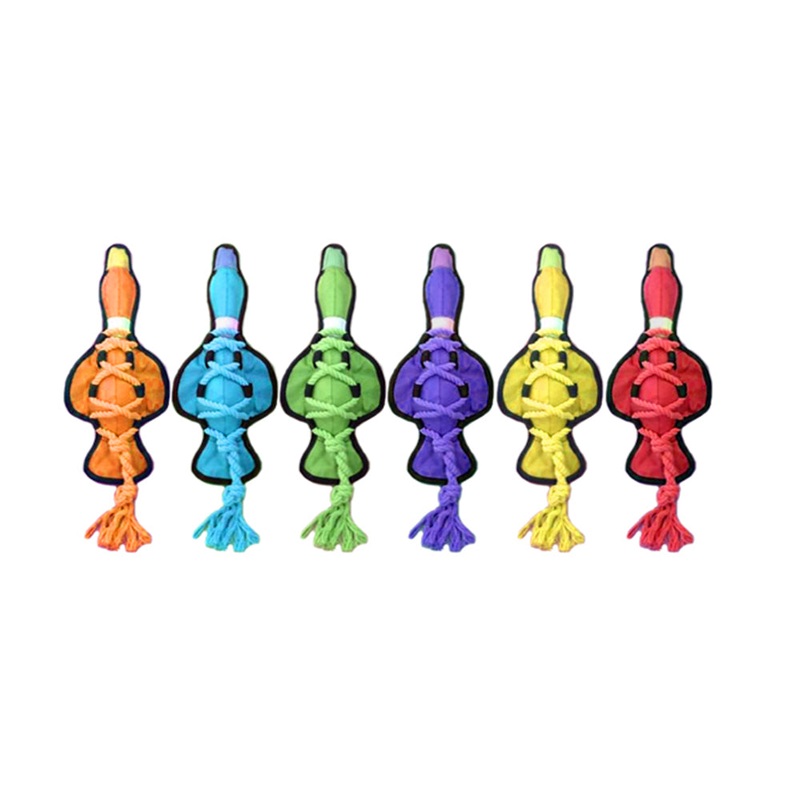 Multipet Cross-Ropes Duck Dog Toys Assorted Color 11.5 Inch