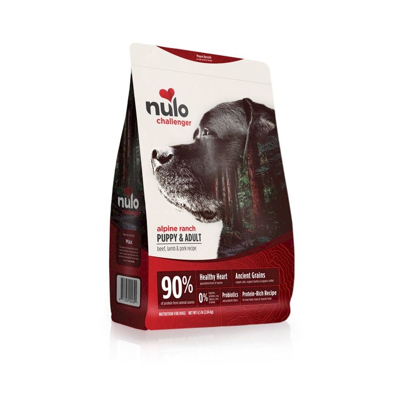 Nulo Challenger Puppy and Adult Dry Dog Food – Beef, Lamb, & Pork, 11lb Bag