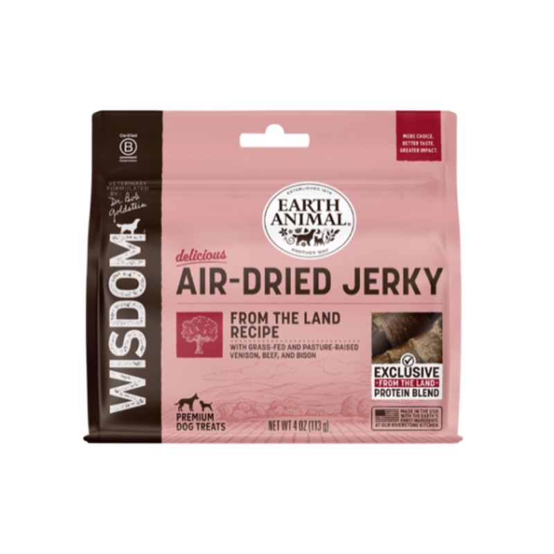 Earth Animal Wisdom Air-Dried From the Land Recipe Jerky 4 oz
