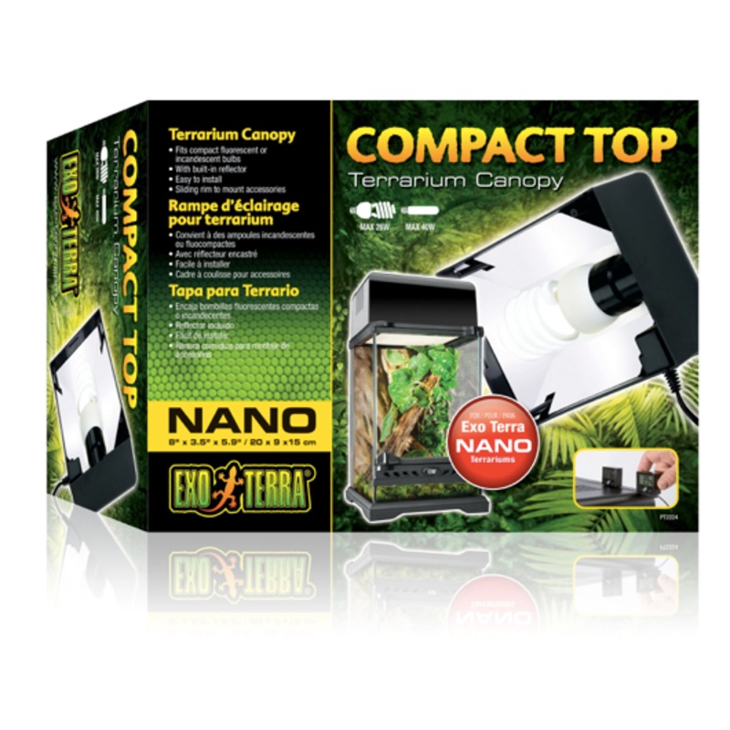 EXO-TERRA Compact Top Terrarium Canopy Nano / 20 x 9 x 15cm / PT2224