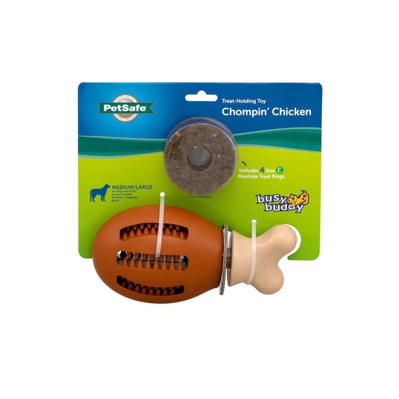PetSafe Busy Buddy Chompin’ Chicken Treat Holding Dog Toy Small/Medium