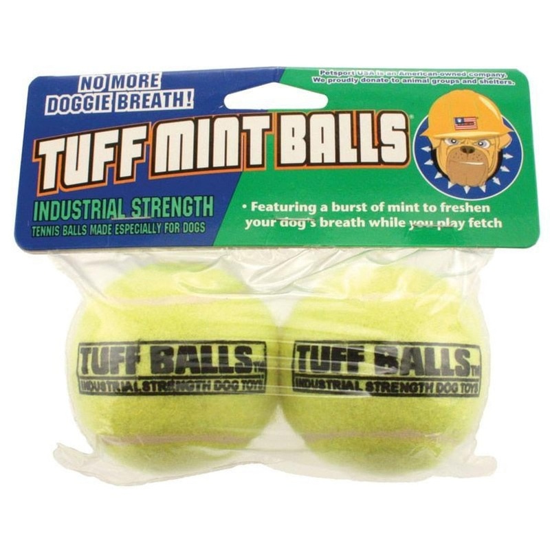 PETSPORT TUFF BALLS 2.5 IN-2 PK YELLOW