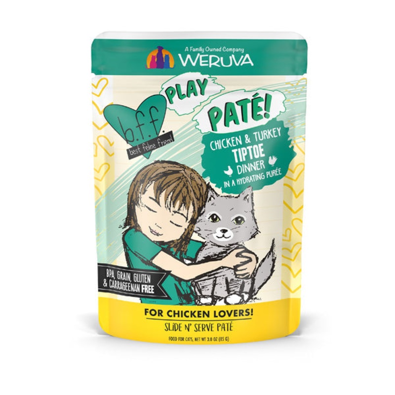Weruva BFF PLAY Pat Chicken & Turkey Tiptoe Dinner in a Hydrating Pure Cat Food