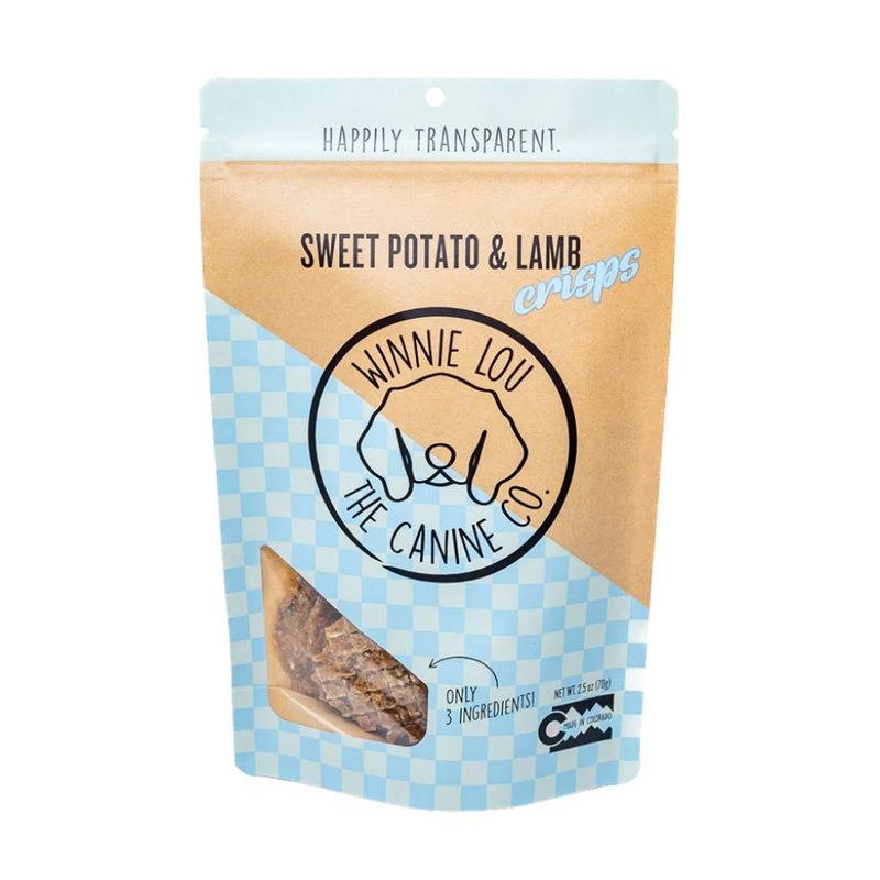 Winnie Lou Sweet Potato and Lamb Crisps Dog Treats 4 oz