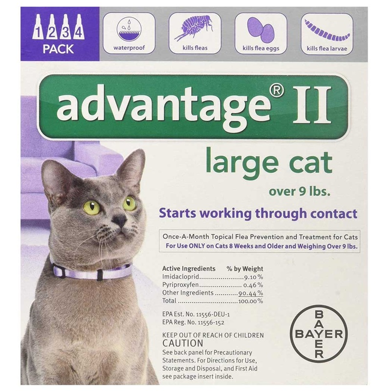 Advantage II for Large Cats 9+ lb. 4 pack 4-pk, for cats 9+ lbs.