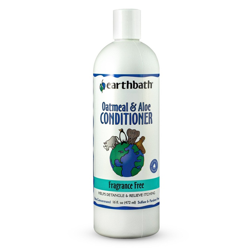 earthbath Oatmeal & Aloe Conditioner, Fragrance Free, Helps Relieve Itchy Dry Skin, Made in USA, 16 oz
