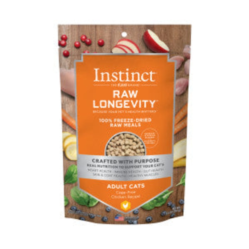 Instinct Raw Longevity Adult Freeze-Dried Chicken Bites Cat Food 9.5 Oz