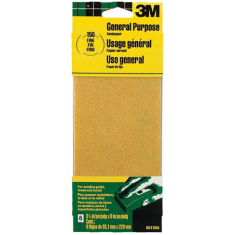 SANDPAPER COARSE CUT 60 GRIT 6/PK