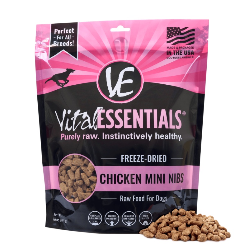 Vital Essentials Freeze Dried Grain Free Chicken Mini Nibs Entree for Dogs Food