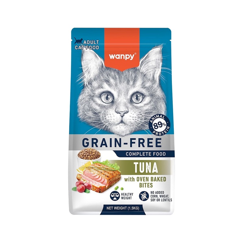 Wanpy Grain Free Complete Food for Adult Cat  Tuna Recipe – 1.5Kg