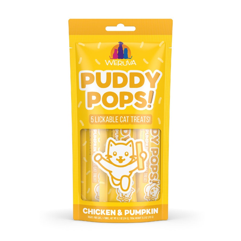 Weruva Puddy Pops Lickable Chicken & Pumpkin Cat Treat 0.5 oz – 5 pk