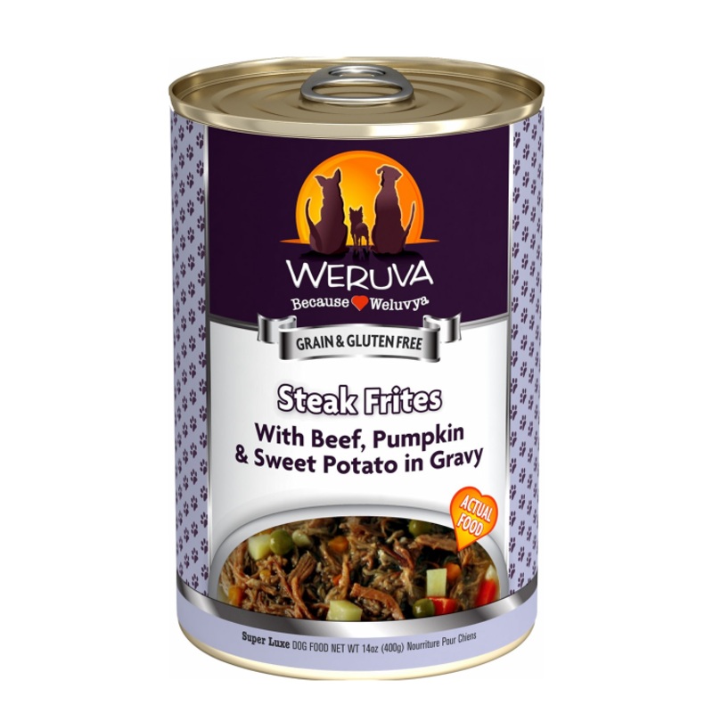 WERUVA STEAK FRITES DOG FOOD 14OZ 5.5OZ
