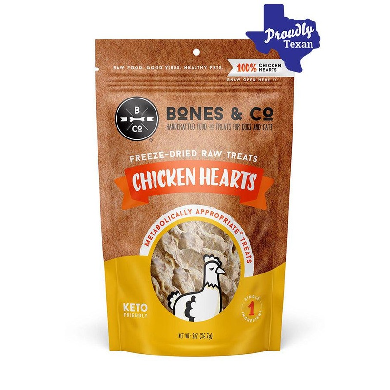 Bones and Co. Chicken Hearts Freeze-Dried Dog Treats 1.9 oz