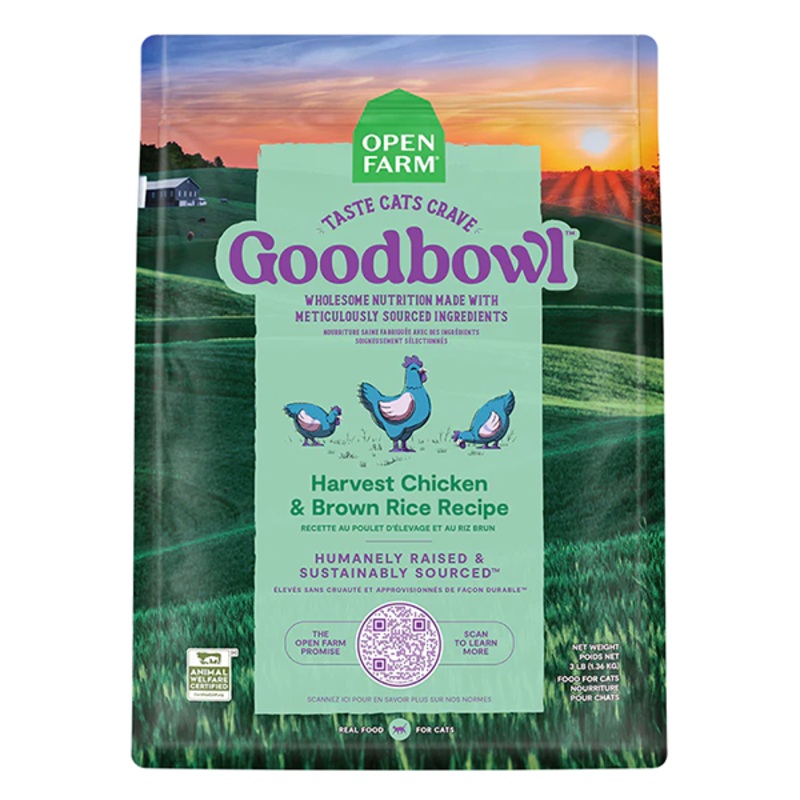 Goodbowl Harvest Chicken & Brown Rice Recipe Dry Cat Food 3 Pounds