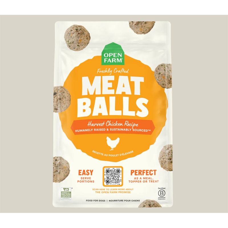 Open Farm Harvest Chicken Freshly Crafted Meatballs for Dogs – 36oz