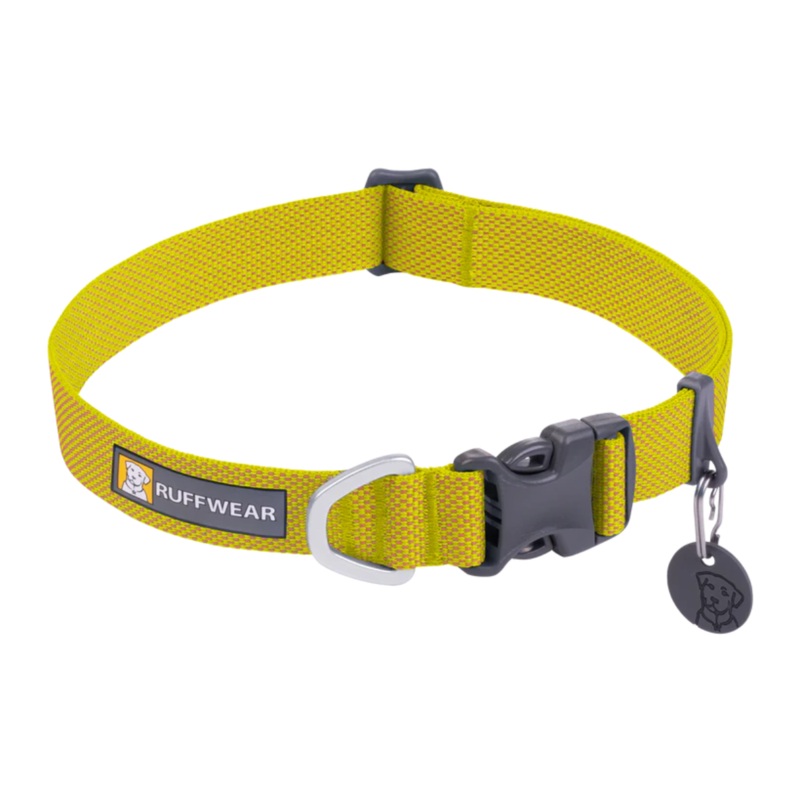 RUFFWEAR Hi & Light Lightweight Dog Collar, Lichen Green, 9″-11″