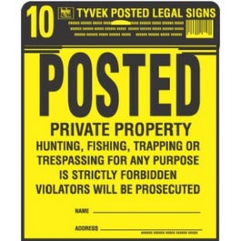 Sign, “Private Property”, Yellow & Black Tyvek, 12 x 12-In., 10-Pk.