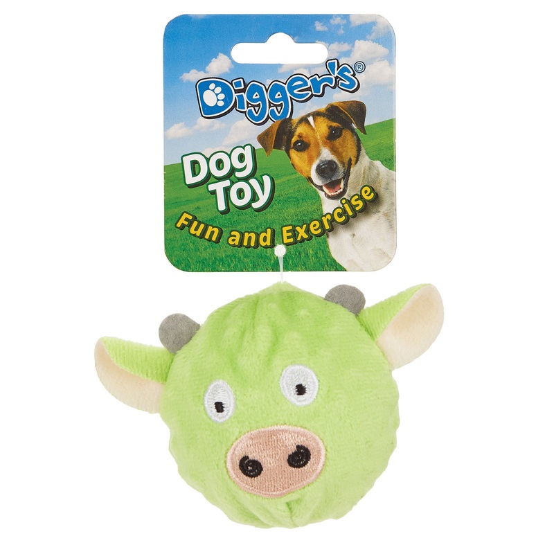 Boss Pet Latex Spike Ball W Plush Cover 4″