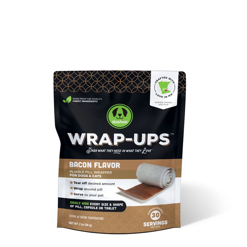 Stashios Wrap-Ups Bacon Flavor Dog Treats 30 Servings per Bag