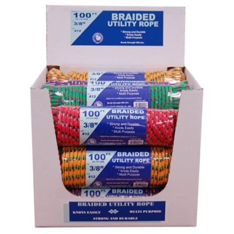 T.w Evans Cordage 15 Piece 3/8″-100′ Braided Utility Rope Display