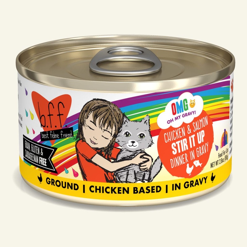Weruva BFF Oh My Gravy! Cat Food (Wet) – Chicken & Salmon Stir It Up! 2.8oz