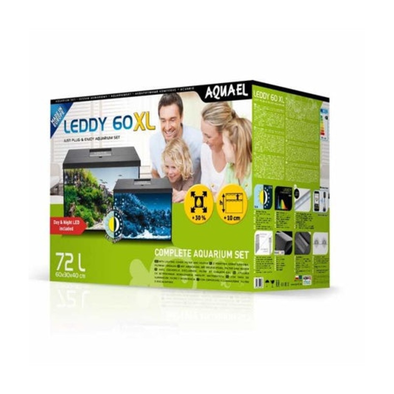 Aquael Leddy Aquarium Set XL Black Day & Night[Size – 60 cm]