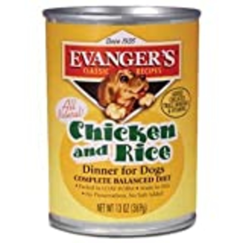 Evanger’s Natural Chicken & Rice Wet Dog Food, 12.8 Oz