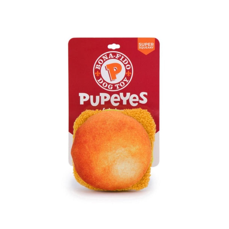 Fab Dog Pupeyes Chicken Sandwich Dog Toy 5.5″