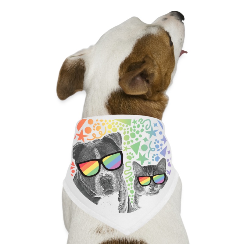 Pride Party Dog Bandana white