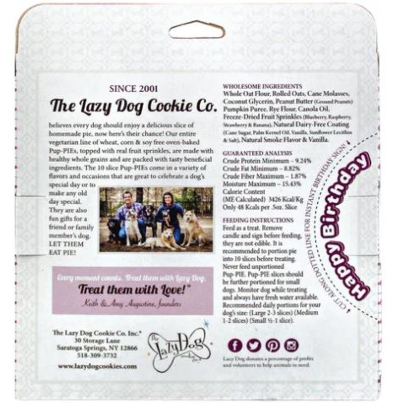 The Lazy Dog The Original Pup-PIE Happy Birthday for a Special Dog – Pie Shaped Treat for Dogs! 5 oz