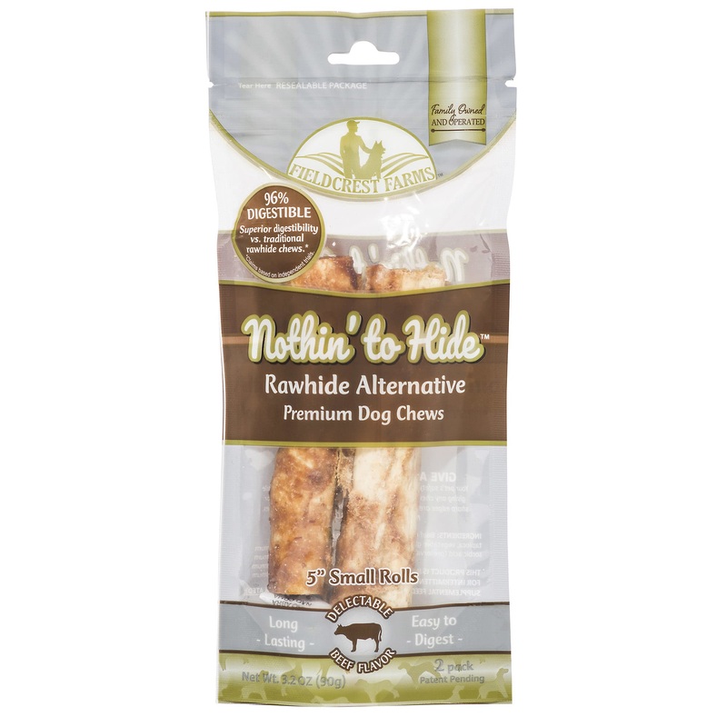 TopDawg 39138 5 in. Nothin to Hide Rawhide Alternative Beef Roll – Small – Pack of 2