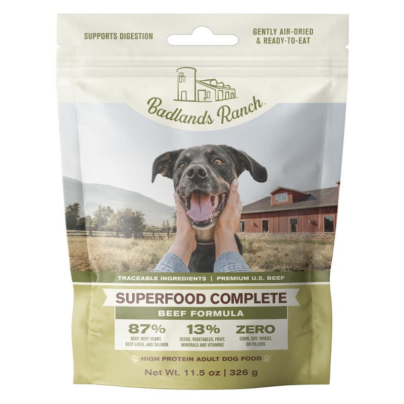 Badlands Ranch Air Dried Superfood Complete Beef Dog 11oz