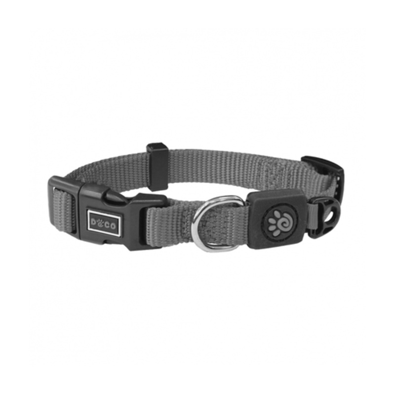 DOCO Signature Nylon Collar (DCSN002)[Color – Grey, Size – M]