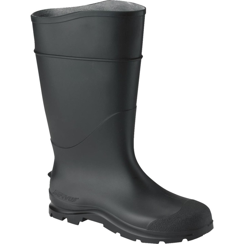 Honeywell Servus Men’s Size 8 Black Plain Toe PVC Rubber Boot