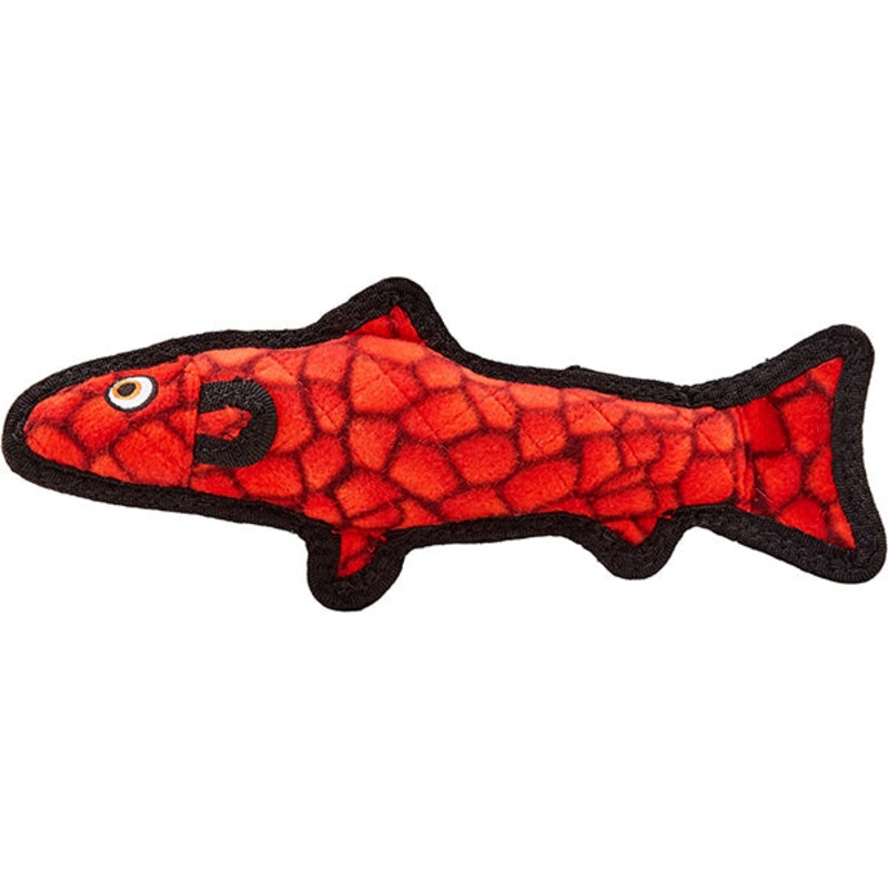 Sea Creatures Trout Squeaky Durable Plush Dog Toy Red 12 in x 5 in