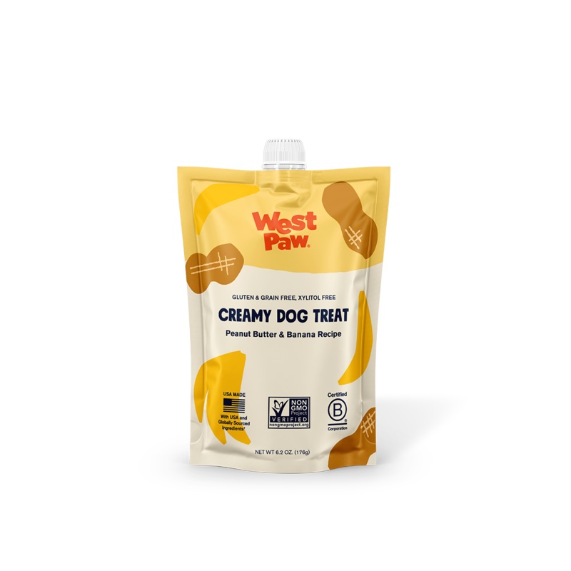 West Paw Peanut Butter and Banana Creamy Dog Treat 6.2 Oz