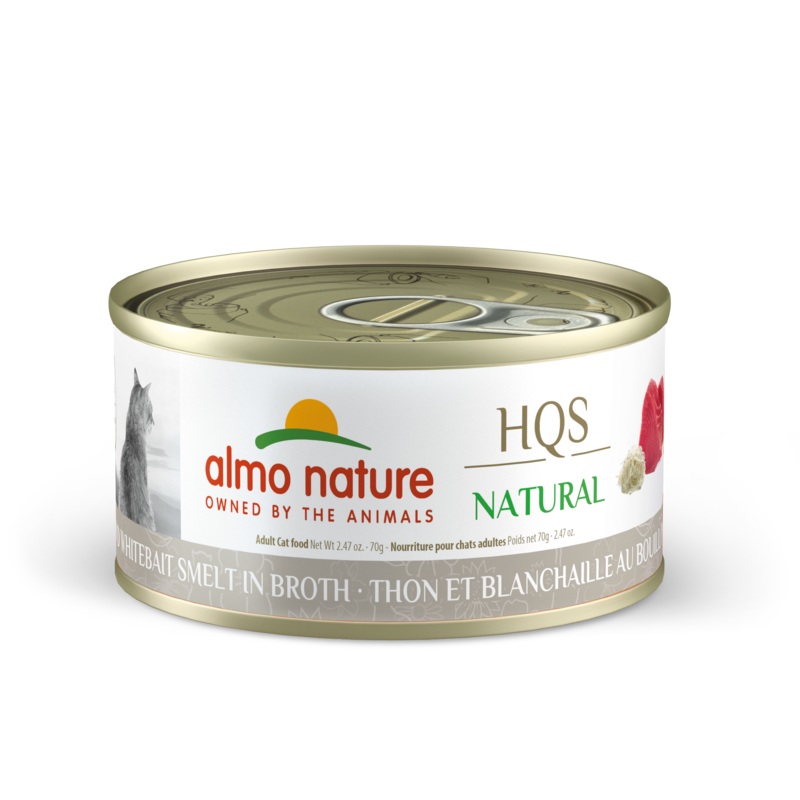 Almo Nature HQS Natural Tuna & Whitebait Smelt in Broth 70g Single 2.4oz