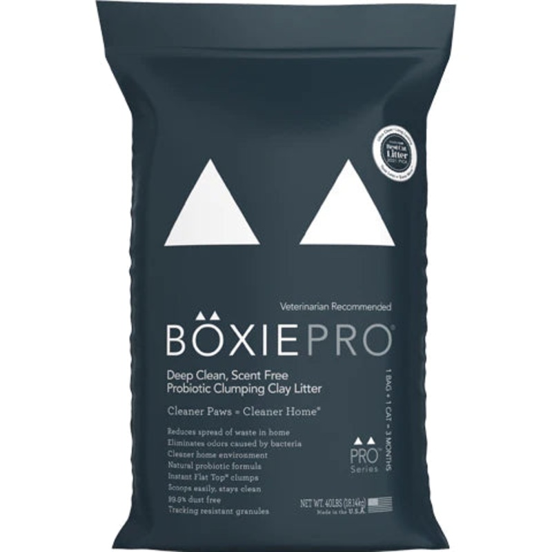 BoxiePro Deep Clean Probiotic Cat Litter, 40-lb bag