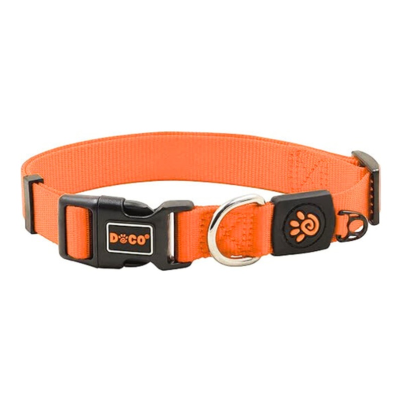 DOCO Signature Nylon Collar (DCSN002)[Color – Orange, Size – M]