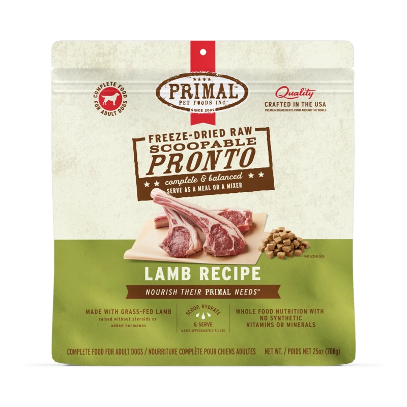 Primal Freeze-Dried Raw Scoopable Pronto Dog Food Lamb Recipe – 7oz