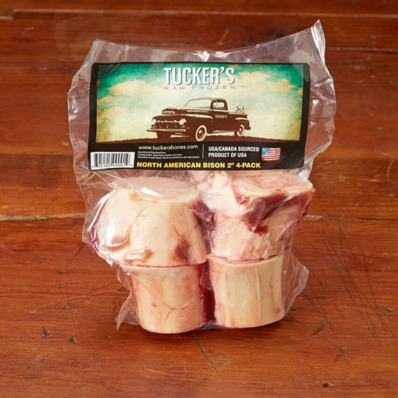 Tucker’s Raw Frozen Bison Bone 2″ 4 Pack