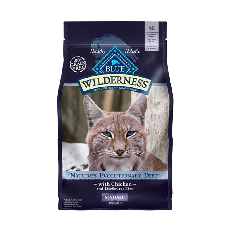 Blue Buffalo Wilderness Grain Free Nature’s Evolutionary Diet with Chicken Mature Cat Food 5 Lbs