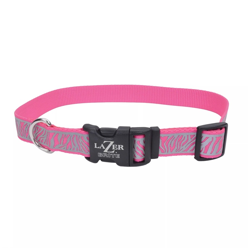 Coastal Pet Products Lazer Brite Reflective Open-Design Adjustable Collar 3/8″ x 8″ – 12″ Blue Lagoon Wave