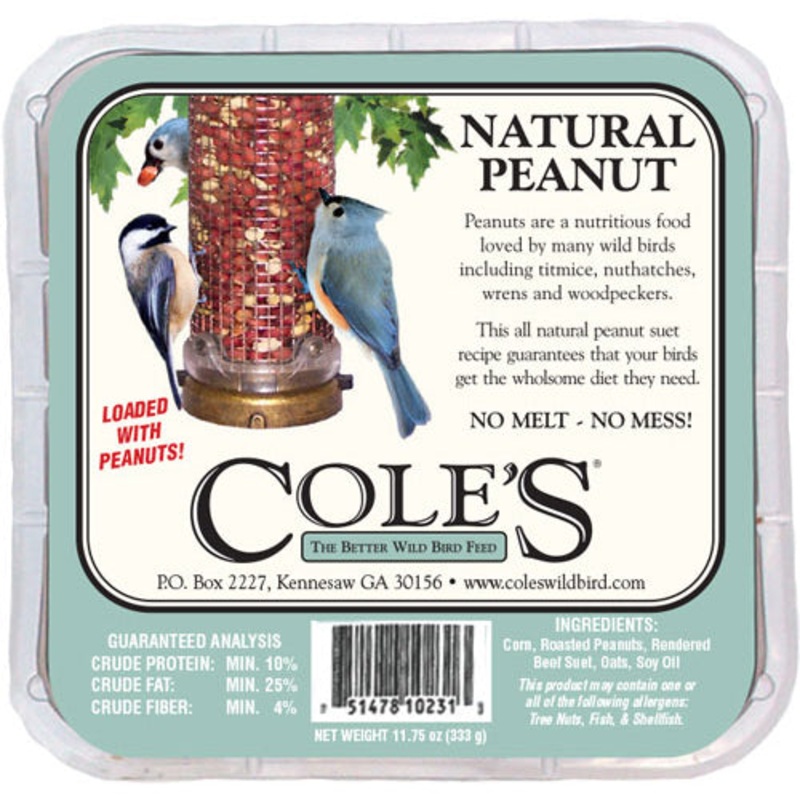 Cole’s Wild Bird Products Natural Peanut Suet Cake