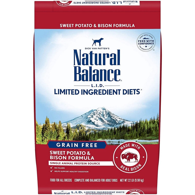 Natural Balance LID Limited Ingredient Diet Dry Dog Food – Bison & Sweet Potato – 22lb