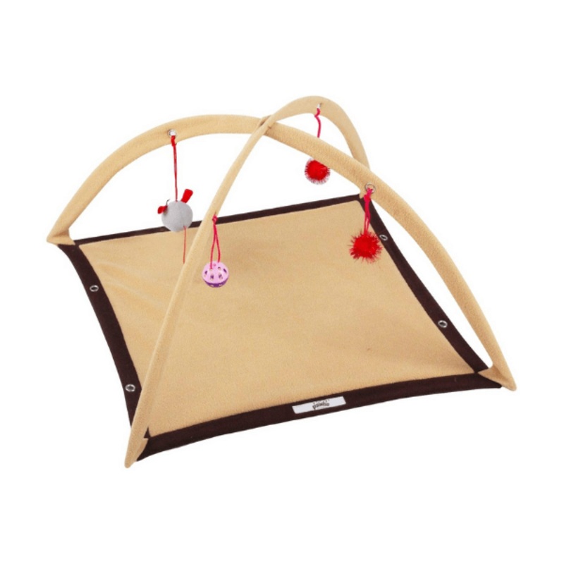 Pawise Cat Play Mat  Interactive Play Arch with Dangling Toys & Fleece Base 53 x 53 x 35 cm
