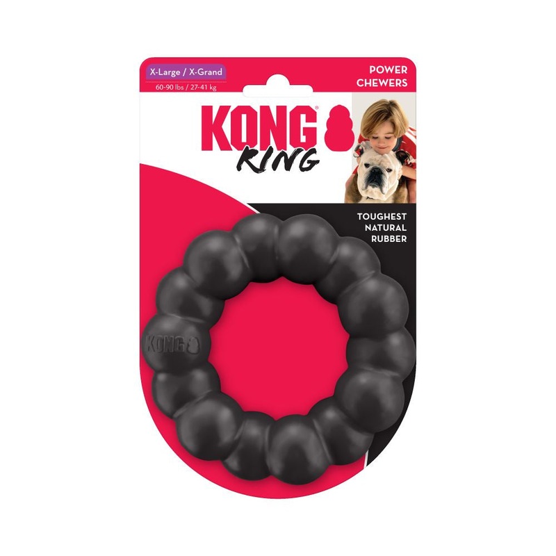 Ring Extreme Black Durable Rubber Dog Chew Toy Extra Large