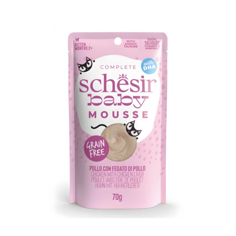 Schesir Baby Mousse Kitten – Chicken With Chicken Liver 70g (Min Order- 12 Pouch)